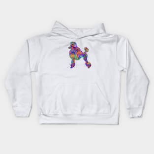 Poodle dog watercolor Kids Hoodie